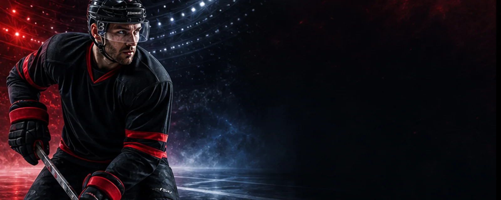 Athlete in an illuminated stadium