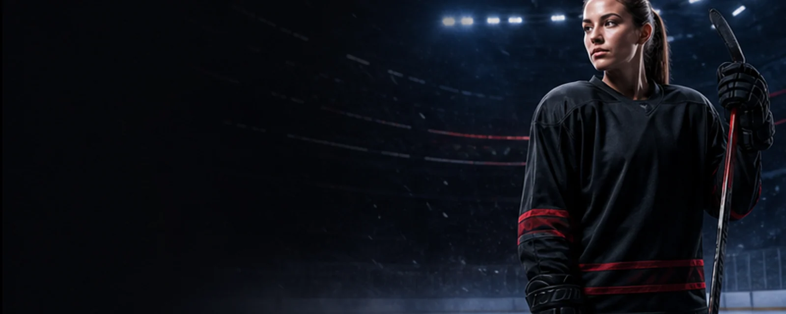 Athlete in an illuminated stadium